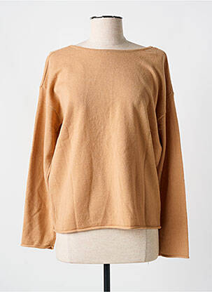 Pull coupe cintrée manches longues marron GRACE & MILA femme