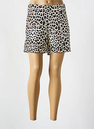 Short taille à pinces taille haute beige ONADO femme