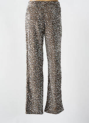 Pantalon droit taille élastique taille normale marron PIECES femme