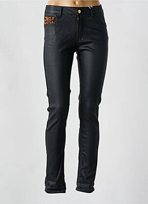 Pantalon slim tissage enduit taille normale noir ONADO femme