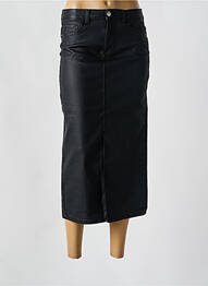 Jupe mi-longue coupe droite noir PIECES femme