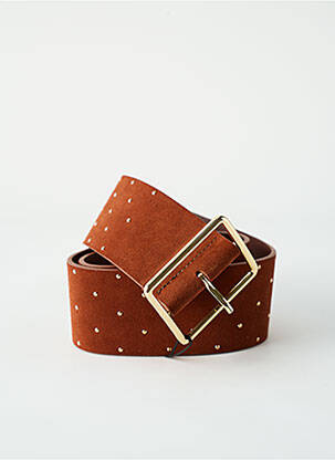 Ceinture effet matière satinée marron PIECES femme