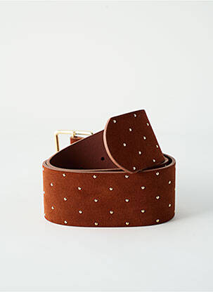 Ceinture effet matière satinée marron PIECES femme