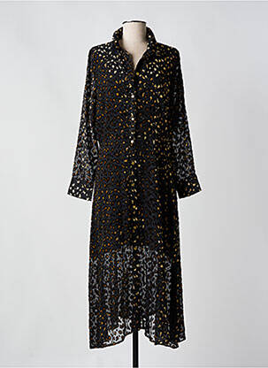 Robe longue manches longues manches longues gris LEO & UGO femme