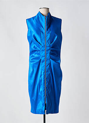 Robe mi-longue sans manche sans manche bleu FRANK LYMAN femme