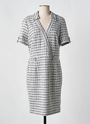 Robe mi-longue manches courtes manches courtes bleu MISS TIC femme