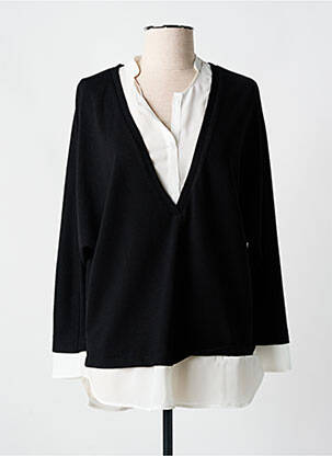 Tunique manches longues col v noir EMA BLUE'S femme