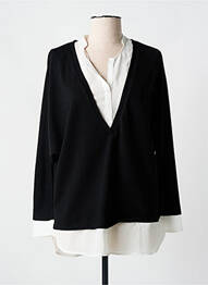 Tunique manches longues col v noir EMA BLUE'S femme