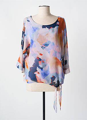 Blouse légère et transparente manches 3/4 violet FRANK LYMAN femme
