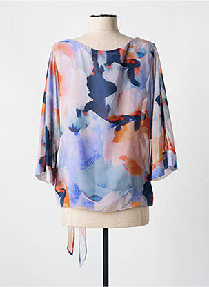 Blouse légère et transparente manches 3/4 violet FRANK LYMAN femme