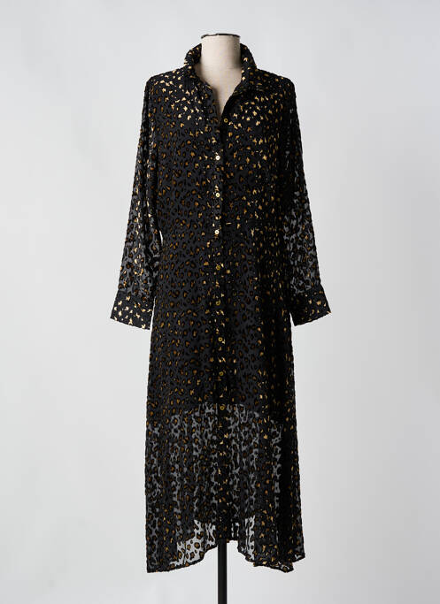 Robe longue manches longues manches longues gris LEO & UGO femme