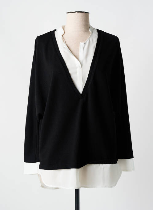 Tunique manches longues col v noir EMA BLUE'S femme