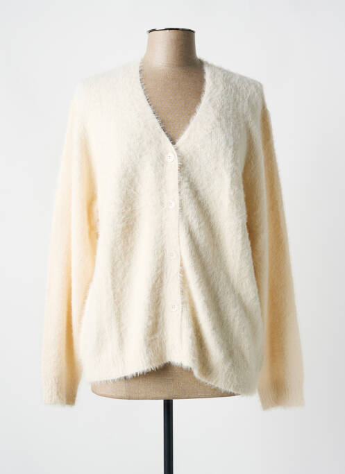 Gilet manches longues maille maille poilu beige M.X.O femme