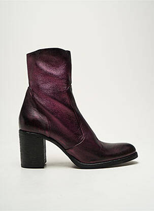Bottines/boots matière lisse talon de 4 à 6cm violet STRATEGIA femme