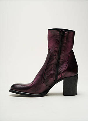 Bottines/boots matière lisse talon de 4 à 6cm violet STRATEGIA femme
