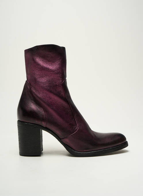 Bottines/boots matière lisse talon de 4 à 6cm violet STRATEGIA femme