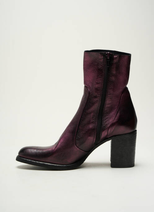 Bottines/boots matière lisse talon de 4 à 6cm violet STRATEGIA femme