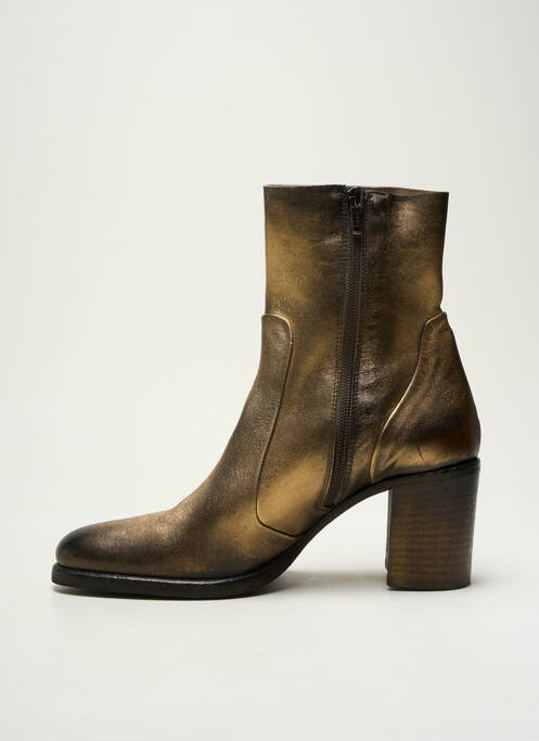 Bottines/boots tissage satiné talon de 4 à 6cm or STRATEGIA femme