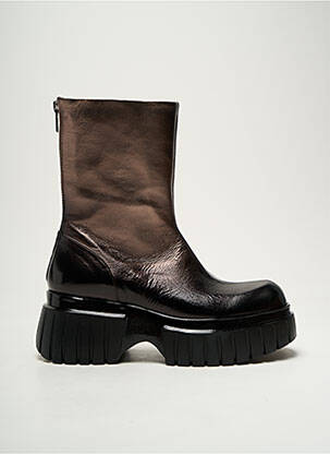 Bottines/boots tissage satiné talon de 4 à 6cm noir FRU.IT femme