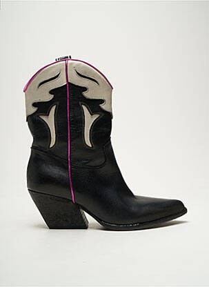 Bottines/boots matière lisse talon de 4 à 6cm noir ELENA IACHI femme