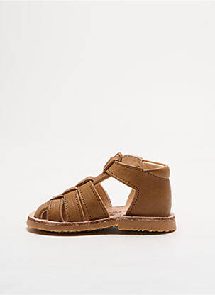 Sandales/nu pieds tissage satiné bout rond marron ASTER garçon