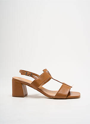 Sandales/nu pieds matière lisse talon de 4 à 6cm marron JB MARTIN femme
