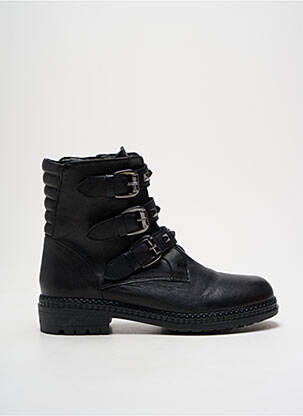 Bottines/boots matière lisse talon plat jusqu'à 3cm noir REGARD femme