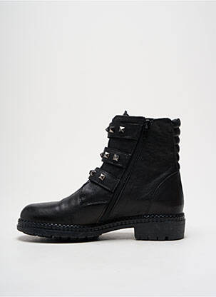 Bottines/boots tissage satiné talon plat jusqu'à 3cm noir REGARD femme