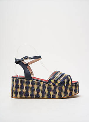 Sandales/nu pieds matière lisse talon de 7 à 9cm bleu GAIMO femme