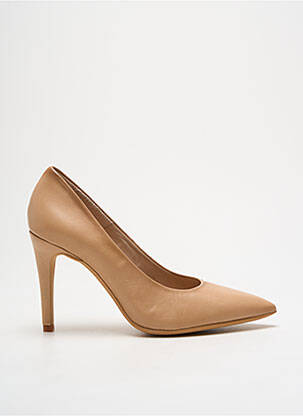 Escarpins tissage satiné talon de 7 à 9cm beige HISPANITAS femme