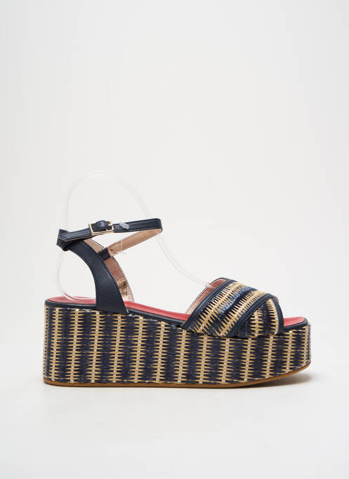 Sandales/nu pieds matière lisse talon de 7 à 9cm bleu GAIMO femme