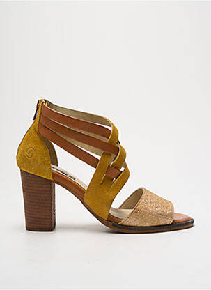 Sandales/nu pieds tissage satiné talon de 7 à 9cm jaune CASTA femme
