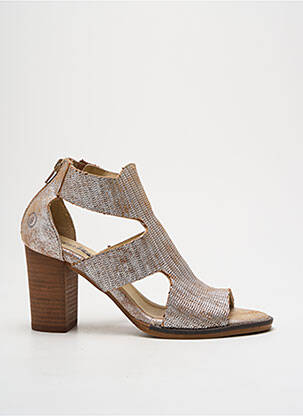 Sandales/nu pieds tissage satiné talon de 7 à 9cm argent CASTA femme