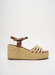 Sandales/nu pieds matière lisse talon de 7 à 9cm marron SANTAFE femme