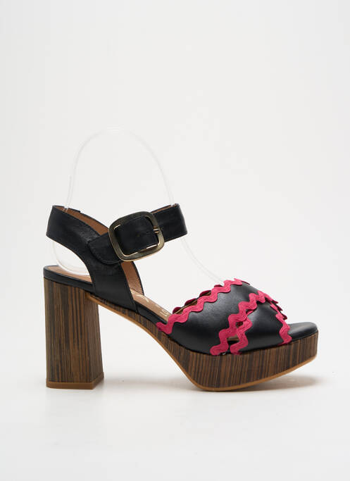 Sandales/nu pieds semi compensé talon de 7 à 9cm noir GADEA femme