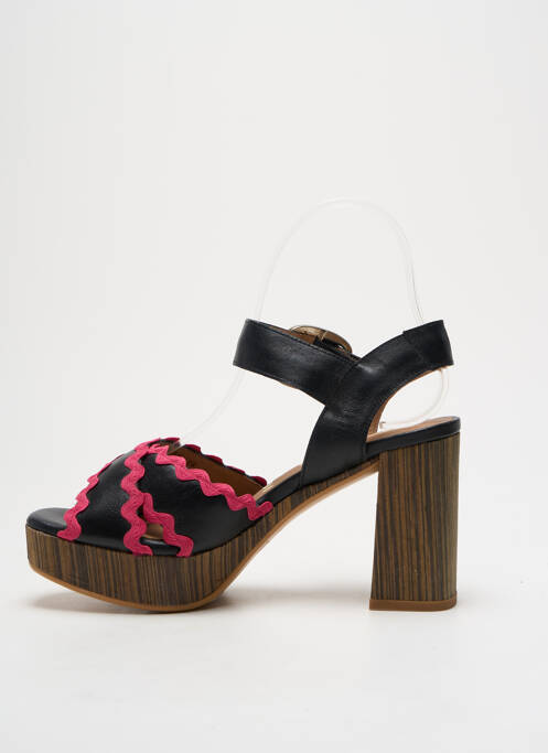 Sandales/nu pieds semi compensé talon de 7 à 9cm noir GADEA femme