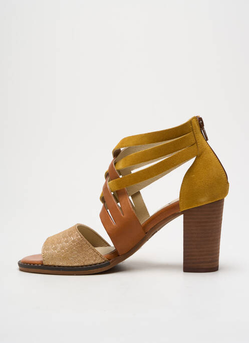 Sandales/Nu pieds jaune CASTA pour femme
