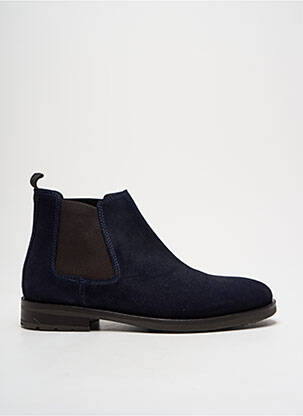 Bottines/boots fermeture elastique talon bas bleu MEDELLIN homme
