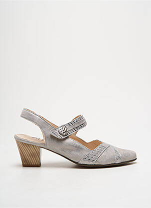 Sandales/nu pieds matière lisse talon de 4 à 6cm argent ARTIKA SOFT femme