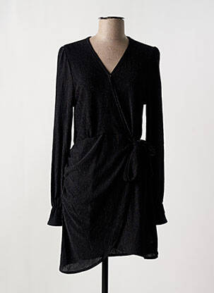 Robe courte manches longues manches longues noir JUBYLEE femme