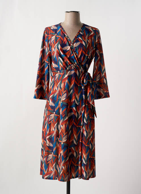 Robe mi-longue orange RENATTO BENE pour femme