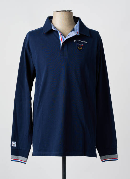 Polo bleu BLACK WELLIS pour homme