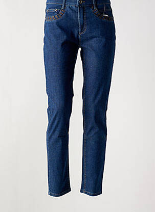 Jeans coupe slim stretch taille normale bleu ANNA MONTANA femme