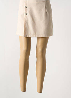 Jupe short taille à pinces beige GRACIELA femme