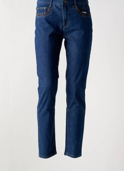 Jeans coupe slim stretch taille normale bleu ANNA MONTANA femme