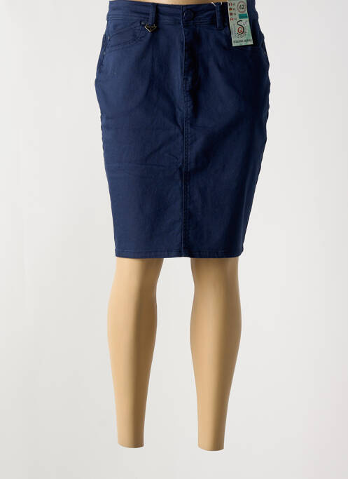 Jupe mi-longue bleu S.QUISE pour femme