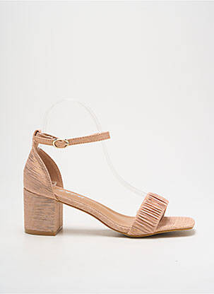 Sandales/nu pieds tissage satiné talon de 4 à 6cm rose LOV'IT femme