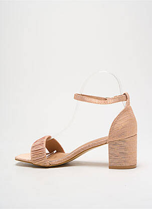 Sandales/nu pieds tissage satiné talon de 4 à 6cm rose LOV'IT femme