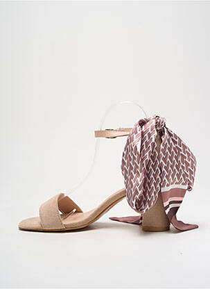 Sandales/nu pieds fermeture bride(s) talon de 4 à 6cm beige ERYNN femme