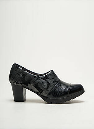 Mocassins tissage satiné talon de 4 à 6cm noir PUCHE femme